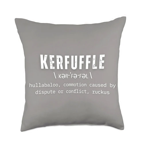 WordSmithy Kerfuffle-Hullabaloo, Ruckus, Commotion Throw Pillow, 18x18, Multicolor