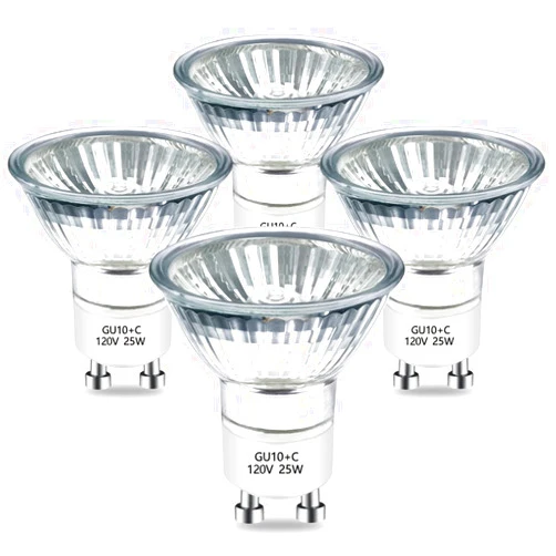 BOGAO Halogen Bulb 25 Watt GU10 120V NP5 Replacement Bulb for Candle Warmer, Scent Wax Burner, Fragrance Melt, Warming Bulb JDR Dimmable, Warm White 2700K Pack of 4