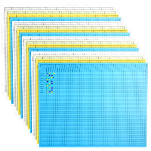 Bright Creations 16 Pack Horizontal Incentive Charts for Classroom, Sticker Rewards Chart for Kids Behavior Progress (4 Assorted Colors, 22x17 in)