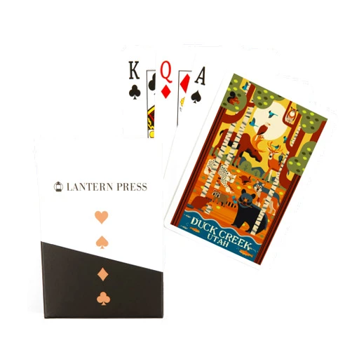 Lantern Press Duck Creek, Utah, Stay Wild, Forest Animals, Geometric (Playing Cards, Poker Size)