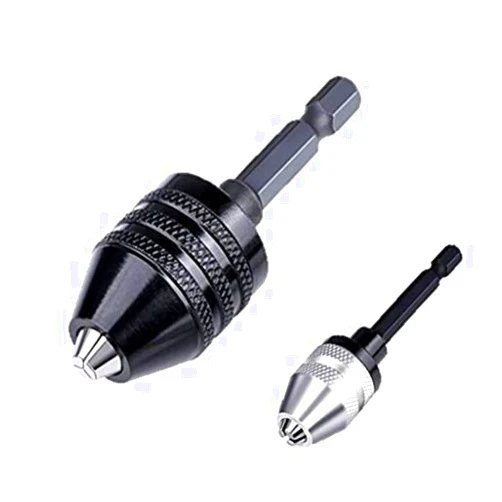 Aiyun Drill Chuck Adapter - 2Pcs Drill Chuck for Impact Driver, Drill Bit Adapter Keyless Chuck 1/4 Hex Shank (0.6-8mm,0.3-3.6mm)