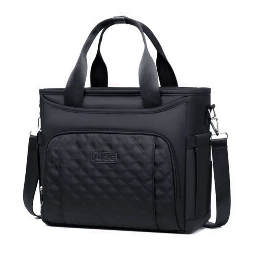 AIJIEKE Insulated Lunch Bag for Men Women, Lunch Box, Lunch Tote for Work, Large Leak Proof Cooler Bag with Removable Strap, Reusable Adult Lunchbag, Picnic, Office, Beach, Black