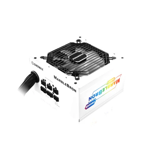 Enermax MARBLEBRON ATX ARGB Gaming PC Power Supply 850W 80Plus Bronze (Semi Moduular) Ribbon Cable, EMB850EWT-W-RGB, White