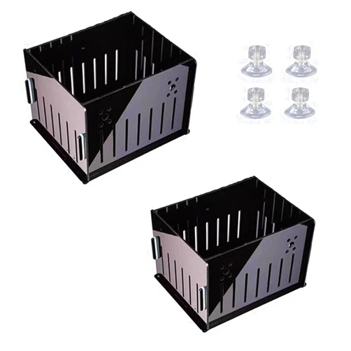 Othirls 2 PCS Breeding Boxes, Acrylic Isolation Box, Isolate and Cultivate Newborn Turtles, Suitable for Different Turtle Growth Environments (Black)