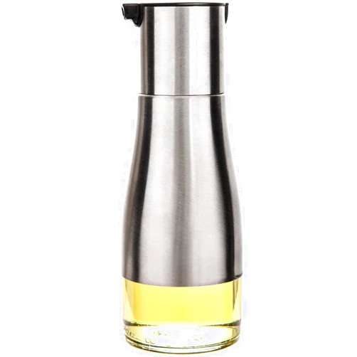 Quekuin Olive oil bottling, stainless steel olive oil and vinegar dispenser, outdoor grilling, baking, kitchen 320ml
