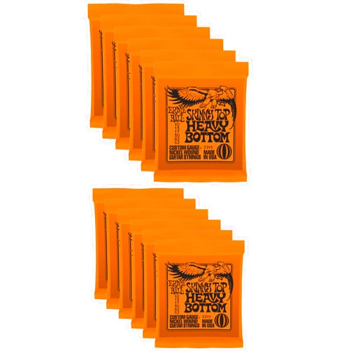 Ernie Ball 2215 Skinny Top Heavy Bottom 10-52 (12 Pack Bundle)