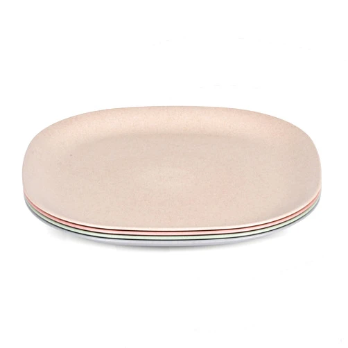 Eha Set of 4 Earth-Friendly Square Dinner Plates |11 inch | Unbreakable Plates Made with Bamboo Fibers & Rice Husk Fiber | Microwave Safe Full Dinner Plates (11 Inch,Multicolor)