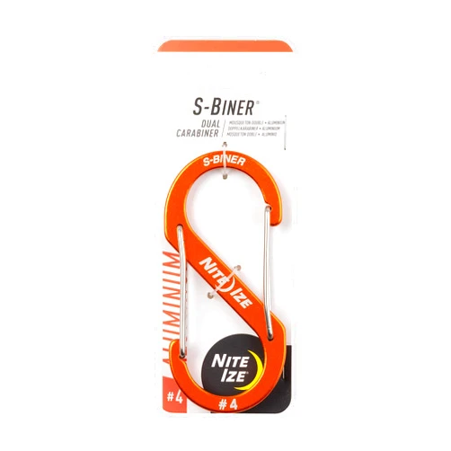 Nite Ize Size-4 S-Biner Dual Carabiner, Aluminum, Orange