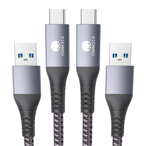 CONMDEX USB A to USB C Cable (10ft, 2-Pack) 10Gbps USB 3.1 Gen 2 Type C Data Transfer Cable, Long Android Auto USB Cable for iPhone 16/15 Plus 16/15 Pro Max Samsung Galaxy S23 PS5 Controller