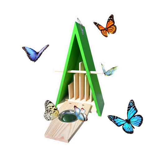 YRYLHS Butterfly House, Wooden Butterfly Feeders for Outdoors, Butterfly Kit with Metal Hook, Suitable for Gardens, Natural Butterfly Habitats, Butterfly Garden Decor.