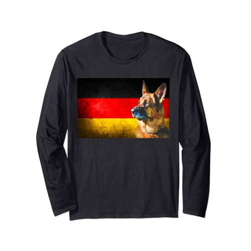 Deutscher Schäferhund Flagge Deutschlands German Shepherd Long Sleeve T-Shirt