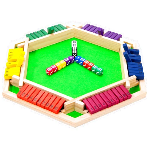 Fowreny Shut The Box Game Wooden Board Game -2-6 Player Math Game - Educational and Entertaining
