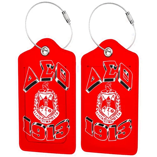 Hapkoke 2 Pack Luggage Tags Pu Leather Baggage Tag KEBESNELFA Privacy Cover Id Label with Stainless Steel Loop Suitcase Travel Bag Labels Sorority Gifts for Women Sister