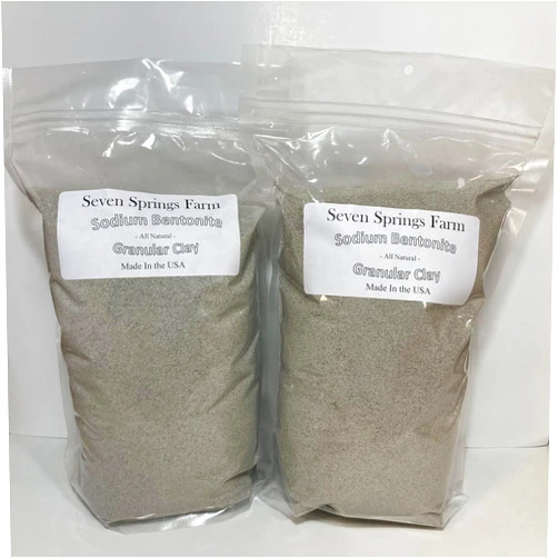 Seven Springs Farm Sodium Bentonite Clay 8LB - Granular All Natural Pond Sealant - High Absorption - Leak Sealer, Wastewater Cleansing Agent, Cat Litter Clumping & Odor Control...ETC. (8 Pound), Gray