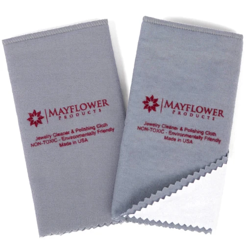 Mayflower Products Pro Size Polishing Cloth Set of 2 Large Cleaning Cloths Pure Cotton Made in USA for Gold Silver and Platinum Jewelry Coins Watch, Silverware 11 x 14 inches each Tarnish Remover Keeps Jewelry Shining
