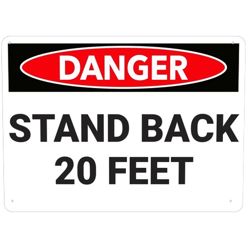 Awsedxzmk Danger Stand Back 20 Feet Metal Aluminum Sign - Easy To Read Sturdy Keep Out Outdoor Decor For Home Farm Yard Gift For Women Men 8X12Inch