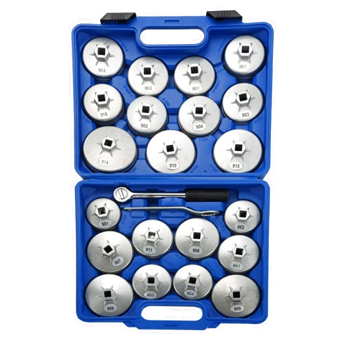 ATPEAM 23pcs Aluminum Alloy Cup Type Oil Filter Cap Wrench Socket Removal Tool Set 1/2