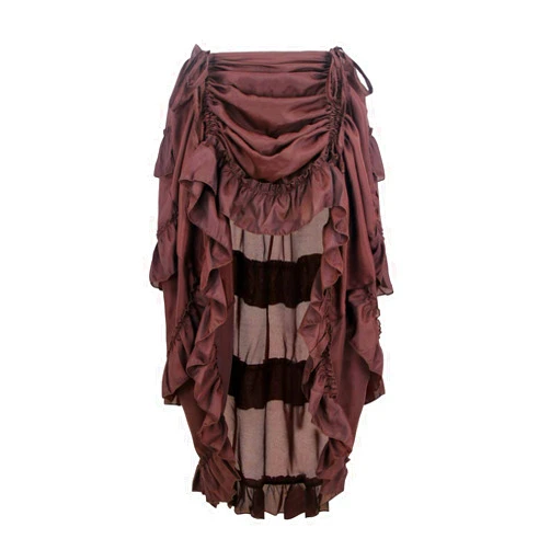 Charmian Women's Steampunk Gothic High Low Cyberpunk Skirt