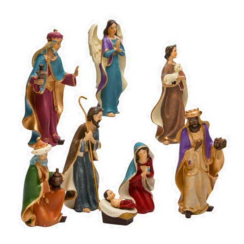 Kurt S. Adler Kurt Adler Resin Nativity Figurine Set, 6.25-Inch, Set of 8