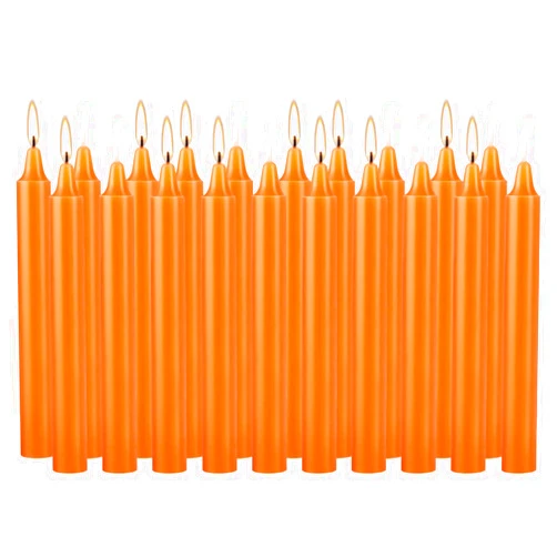 CLTNIKET 20pcs 4-inch Taper Candles Smokeless Long Burning Candles for Daily, Wedding,Christmas Table,Fireplace(Orange)