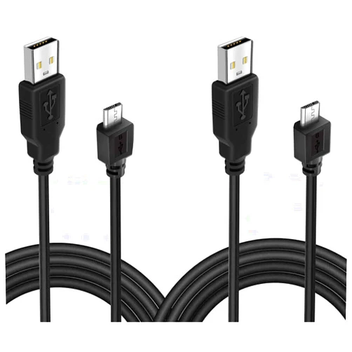 BATSOEASY 2 Pack 10ft PS4 Controller Charging Cable, Play and Charger Data Sync Cord for Sony PlayStation 4/ PS4 Pro/ PS4 Slim/ PS4 Controllers, Microsoft Xbox One X/One S/One Elite/One Controllers (Black)