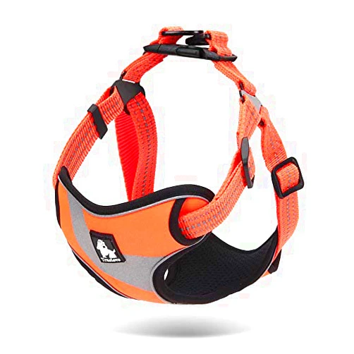 WINHYEPET True Love Dog Harness Adjustable Outdoor Pets Vest Reflective Oxford Material Strap Training Easy Control for Small Medium Large Dogs TLH5991(Orange,M)