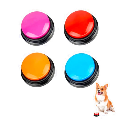 BoArt Voice Recording Button, Dog Buttons for Communication Pet Training Buzzer, 30 Second Record&Playback, Voice Recording Clicker for Cat, Puppy, Pet Trainin, Funny Gift for Study Office Home 4 Pcs
