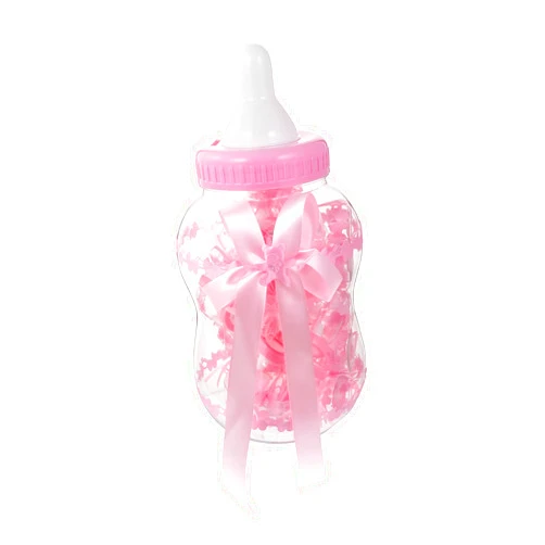 PLAFOPE 31Pcs Feeding Bottle Candy Box Set Pink Large Milk Bottle 30 Small Ones Baby Shower Party