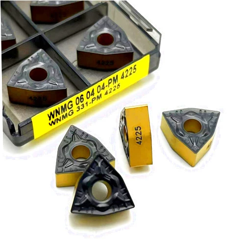 SRCGG 10pieces WNMG060408 Pm 4225 High-quality Cylindrical Carbide Tool Lathe Tool Alloy Insert Turning Tool WNMG 060408 Cutting Tool(WNMG 060404-PM 4225)