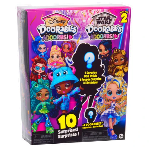 Just Play Disney Doorables Adoorbs Dolls Series 2 – Collectible 5.5-Inch Dolls with Accessories, Blind Box Surprise, Rooted Hair & Articulated Fashion Figures for Kids Ages 5+