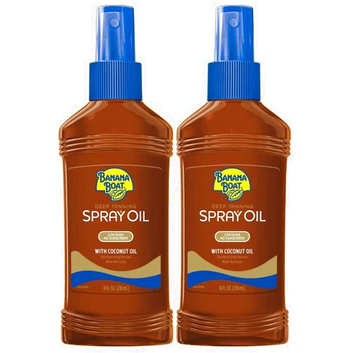 Banana Boat Deep Tanning Oil Spray 8 Ounce No Sunscreen (235ml) (2 Pack)