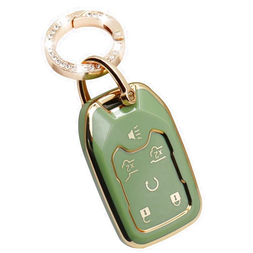 Splenadooral for GMC Key Fob Cover Case fit Sierra Chevrolet Chevy with Suburban Tahoe Acadia Terrain Yukon,Remote Key Protect Shell (Green)