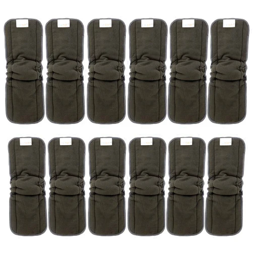ALVABABY Reusable 5 Layers 12 Pack Inserts with Gussets for Baby Cloth Diaper and Cloth Diapers Covers 12FLN