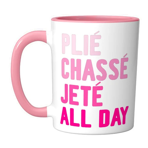 Crazy Cool Extreme Cute Ballerina Gifts And Ideas Ballet Dance Cute Ballerina Dancer Girls Funny Gift Idea Ceramic Mug, Pink/White