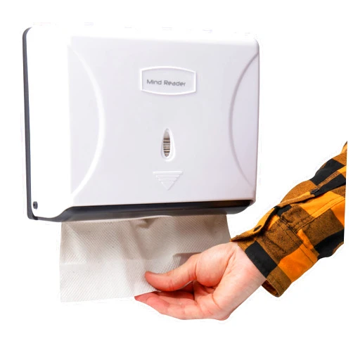 Mind Reader Paper Towel Dispenser, Tri-Fold Towel Holder, Restroom, Wall Mount, Bathroom, 10.25