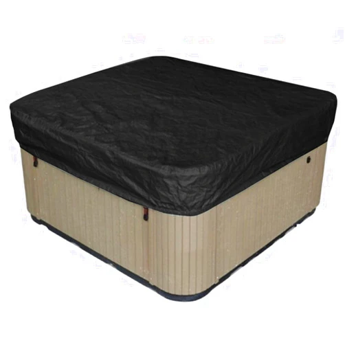 Klzzuk Square Hot Tub Cover Weather Resistant UV-Anti Outdoor SPA Cover Swimming Pool Protector Dust Cover for Hot Tub Garden Furniture (207 * 207 * 30cm,Black)