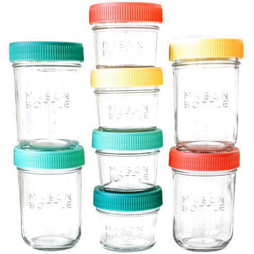 Mason Bottle Breast Milk Storage Jars (4oz & 8oz, 8-Pack) – Reusable Glass Baby Food Containers with Lid for Baby Formula & Breastmilk – Airtight, Stackable, Freezable