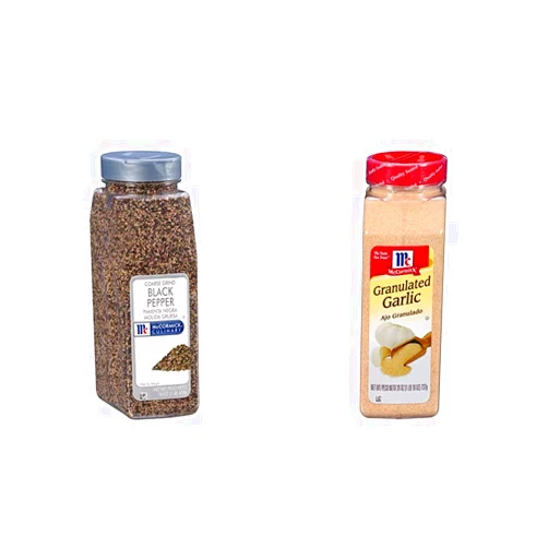 McCormick Culinary Coarse Grind Black Pepper, 16 oz & Granulated Garlic, 26 oz