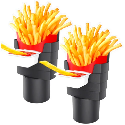 Caishenye 2Pack French Fry Holder for Car, Car Dipping Sauce Holder with Cup, Condiment Car Holder with Cup for Ketchup