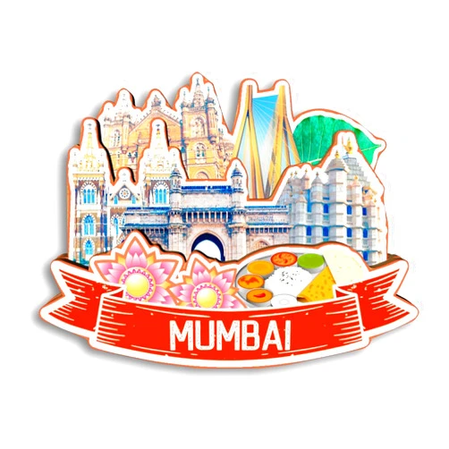 Quwsne Refrigerator Magnet Mumbai India Fridge Magnet City Travel Souvenirs Tourist Gifts 3D Classic Landmarks Handmade Crafts Home Decoration1920