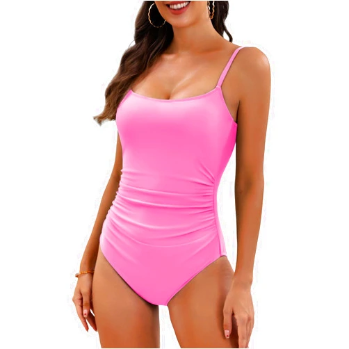 Eomenie Women's One Piece Swimsuits Tummy Control Ruched Bathing Suit 1 Piece Swimwear