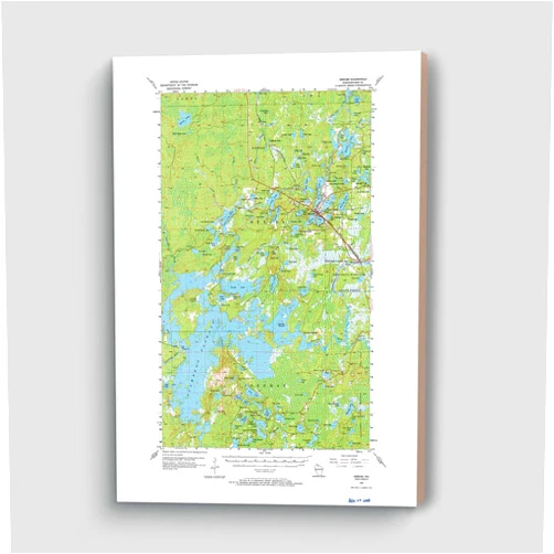 MG Global Vinage Hanging Canvas Print of Mercer 1955 Flambeau Flowage Wisconsin 503387 | 8x12 12x18 16x24 20x30 24x36 Historical City Wall Art for Gift | Antique Rustic Home Office Decor