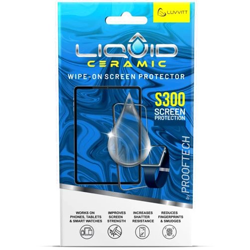 LIQUID CERAMIC Glass Screen Protector With $300 Coverage | Wipe On Scratch and Shatter Resistant Nano Protection for All Phones Tablets and Smart Watches - Universal Fit
