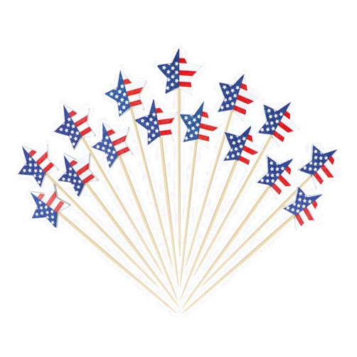 Jiooil Bear 50 PCS Bamboo Cocktail Picks, 5.5 Inch Long Decorative Toothpicks Skewers for Appetizers, Fruits and Drink Garnish, Holiday Birthday Party Decorations (USA)