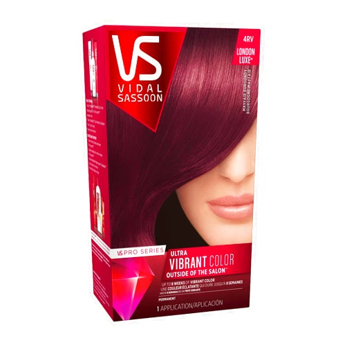 Vidal Sassoon Pro Series Permanent Hair Dye, 4RV Mayfair Burgundy Hair Color, Pack of 1