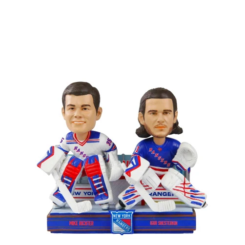 National Bobblehead Hall of Fame and Museum Mike Richter & Igor Shesterkin New York Rangers Then And Now Bobblehead NHL