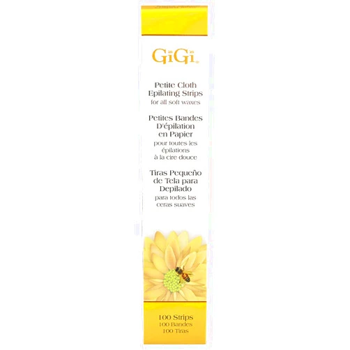 GiGi Waxing Strips for Hair Waxing/Hair Removal, Petite Cloth Strips - 100 Strips