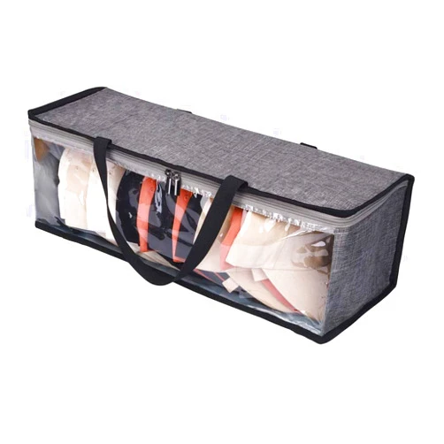 CHENGDE Hat Storage,Hat Organizer, Hat Storage for Baseball Caps ,Cap Holder,Hat Case with Carry Handles and Dual Zipper,Holds Up to 19 Hats,Portable/Visible/Dust Proof Design,21.2”L x 6.3”W x 8”H(Gray)