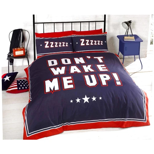 Homespace Direct Don't Wake Me! Single Duvet Quilt Cover & Pillowcase Bedding Set Reversible