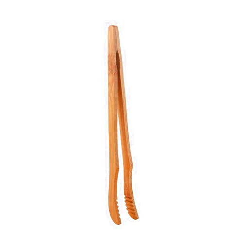 Generic 1/2/4pcs Bamboo Toaster Tongs 6.6in/7in Long Tongs Food Clip Kitchen Tongs for Tea Bread Pickle BBQ Salad,Cooking & Holding(bent)